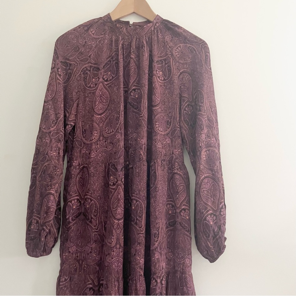 A New Day Target Long Sleeve Paisley Maxi Dress in Plum Purple Women’s Sz S Boho - Picture 3 of 11